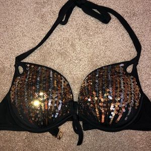 Victoria’s Secret black swim top with gold sequins